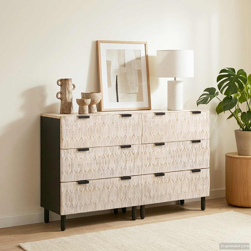 Bufet 2 buc. 60 x 33 x 75 cm Lemn de mango solid