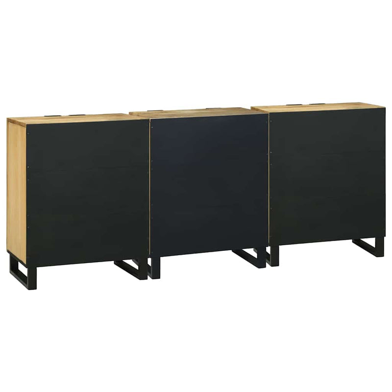 Set de bufet 3 buc. natural 180 x 33 x 75 cm