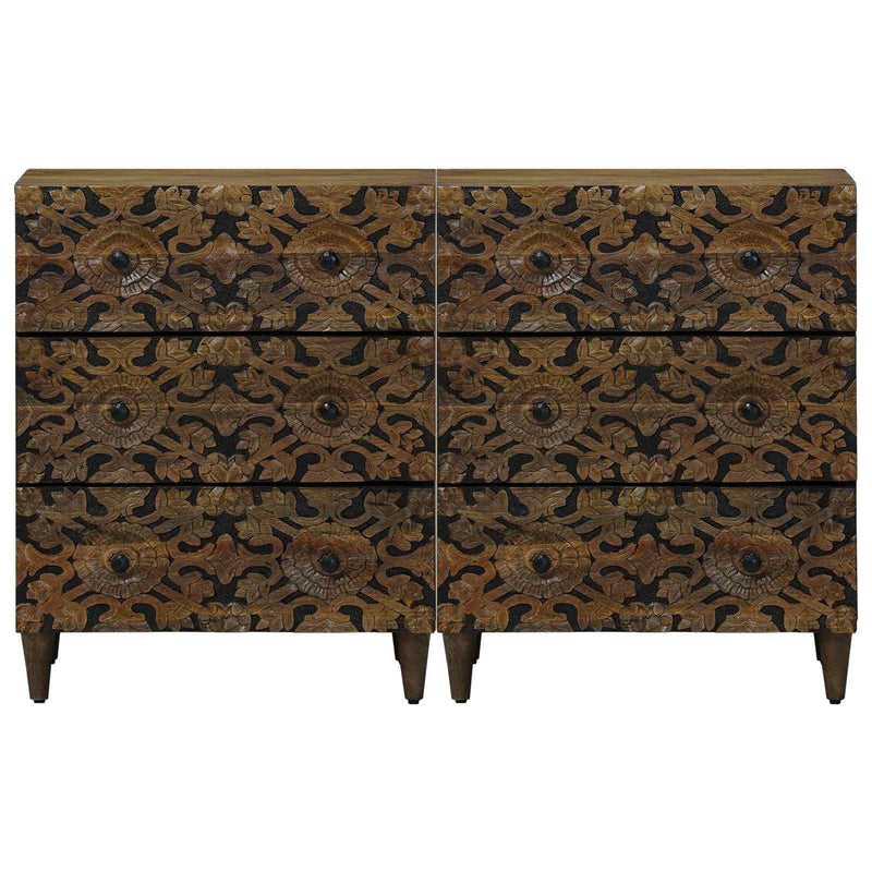 Bufet 2 buc. 60 x 33,5 x 75 cm Lemn de mango solid Maro
