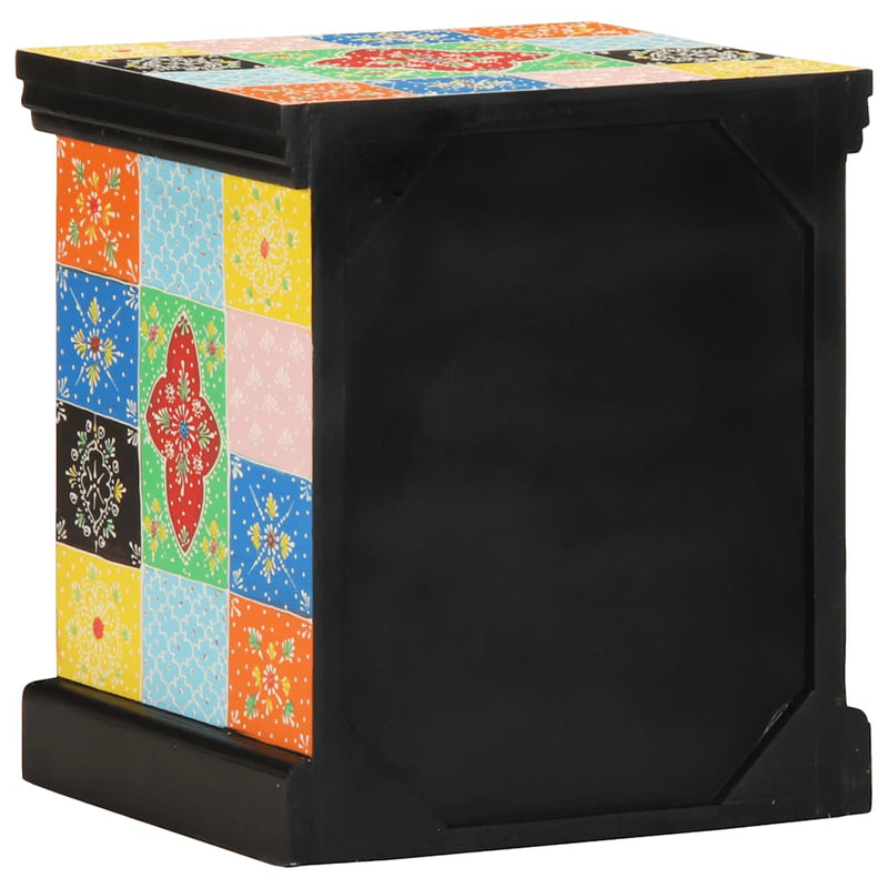Noptiera multicolor 40x35x45 cm lemn masiv de mango