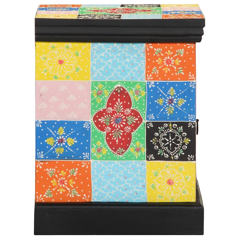 Noptiera 2 buc multicolor 40x35x45 cm lemn masiv de mango