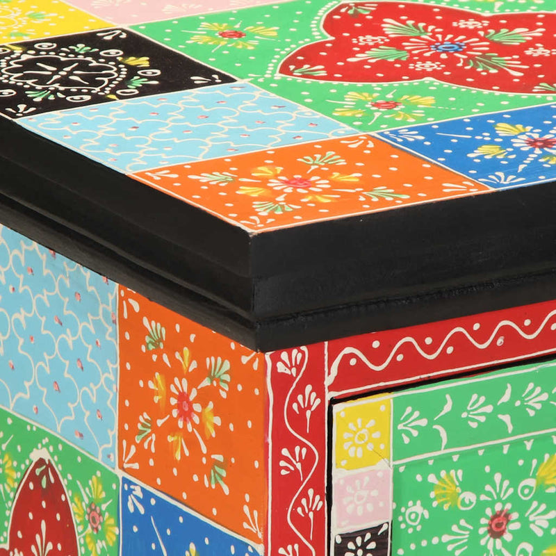 Noptiera 2 buc multicolor 40x35x45 cm lemn masiv de mango