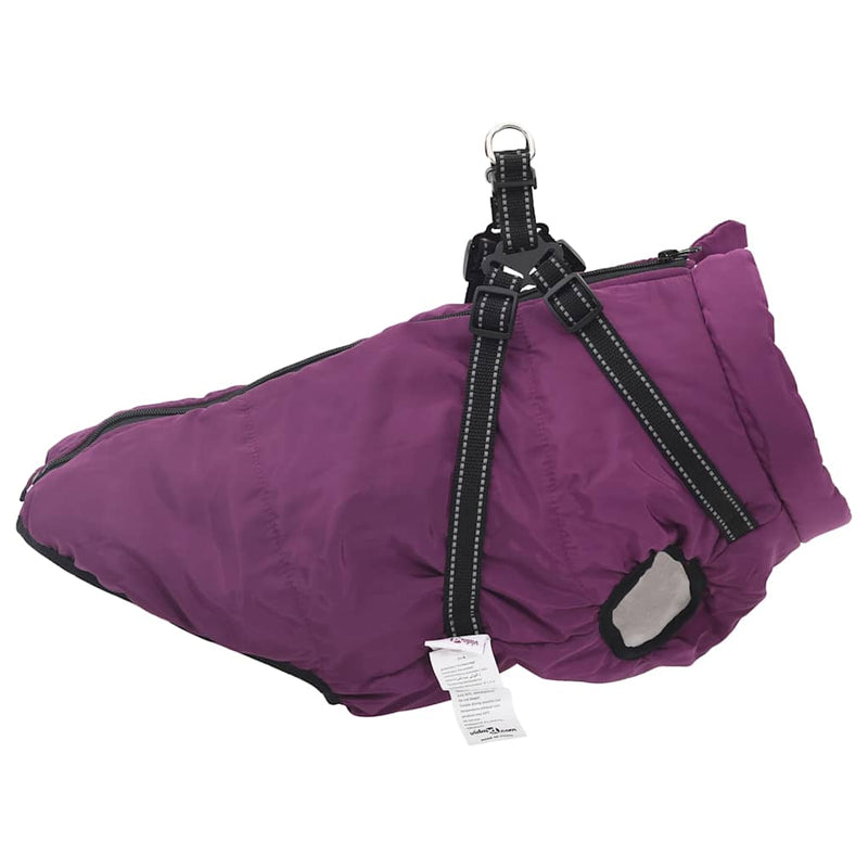 Haină câini cu ham impermeabilă reflectorizantă, violet, L48