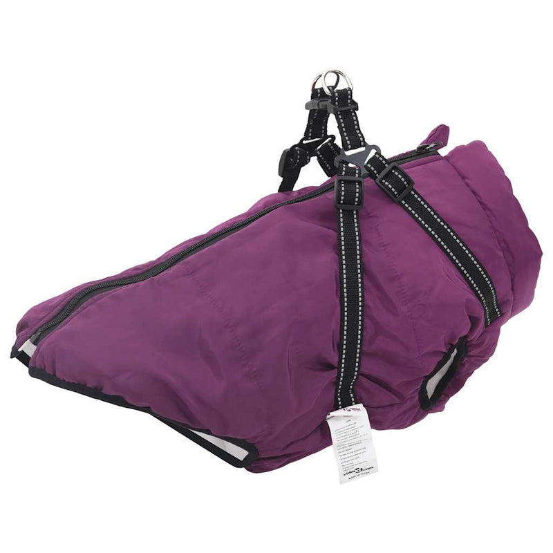 Haină câini cu ham impermeabilă reflectorizantă, violet, L52
