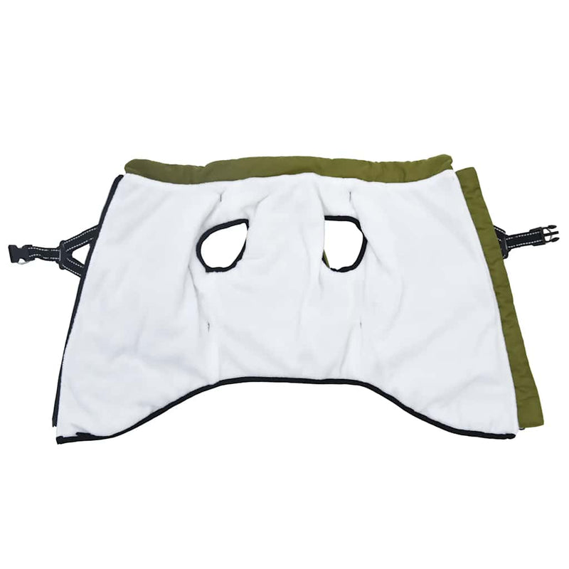 Haină câini cu ham impermeabilă reflectorizantă, verde kaki L44