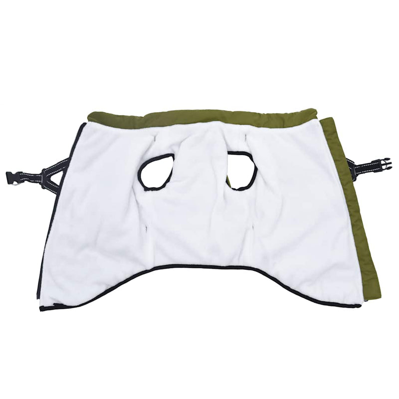 Haină câini cu ham impermeabilă reflectorizantă, verde kaki L52