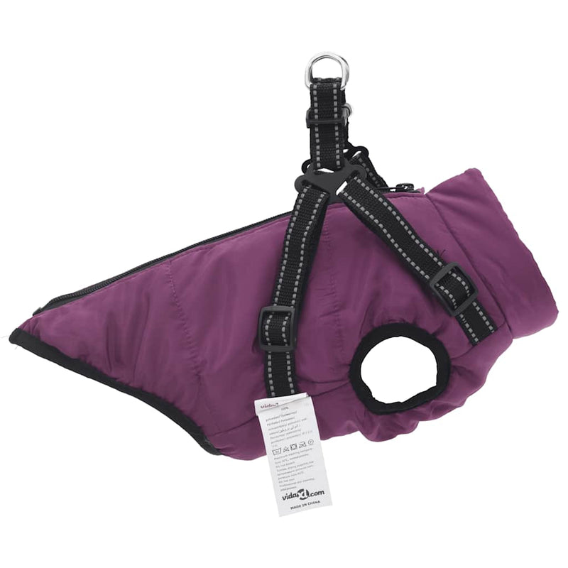 Haină câini cu ham impermeabilă reflectorizantă, violet, L36