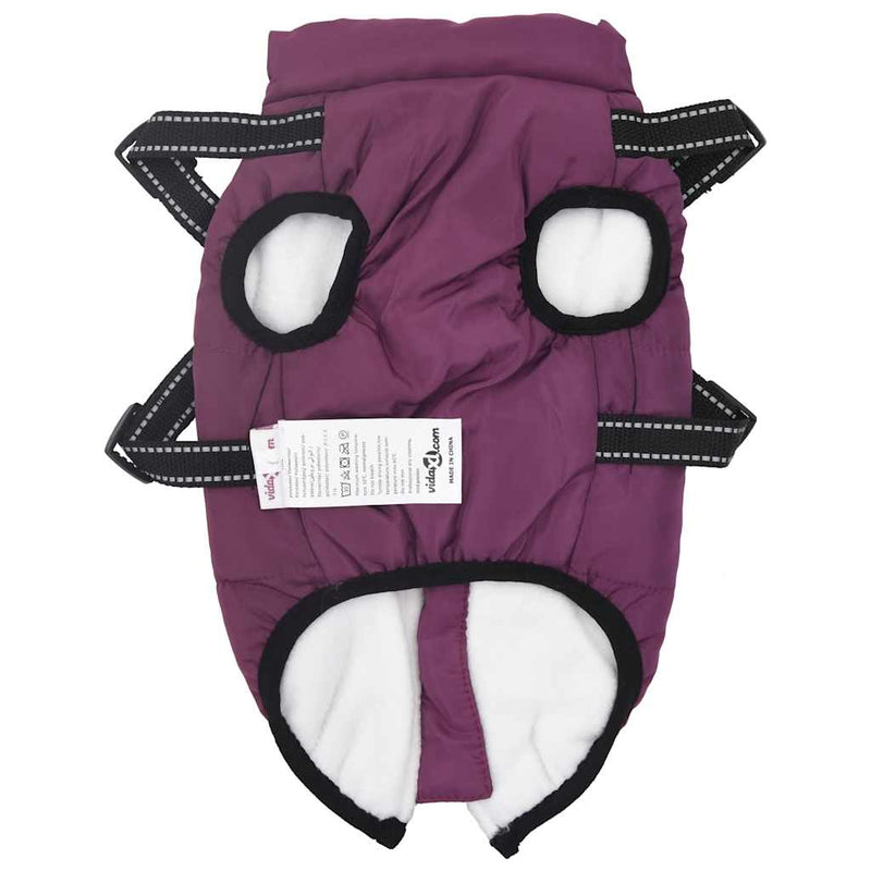 Haină câini cu ham impermeabilă reflectorizantă, violet, L36