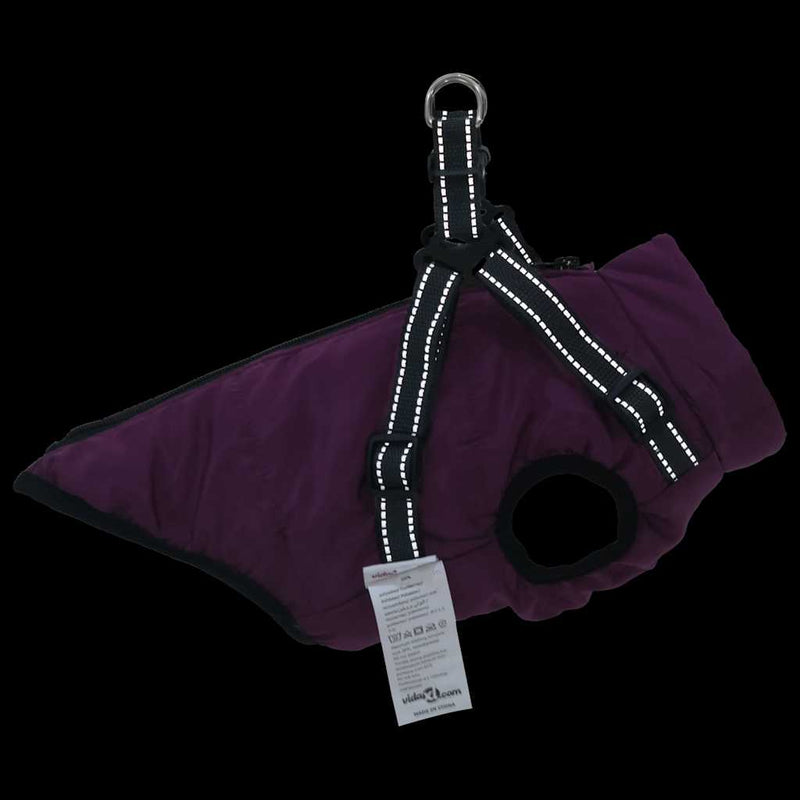 Haină câini cu ham impermeabilă reflectorizantă, violet, L40