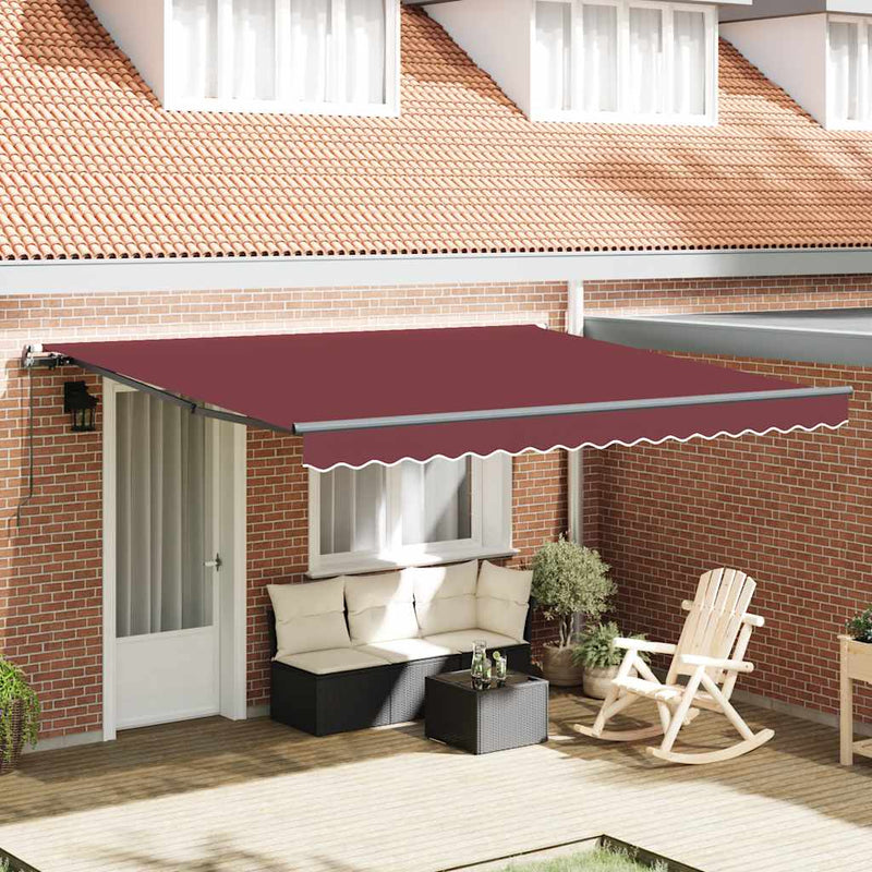 Copertina retractabilă manual, vișiniu, 400x300 cm