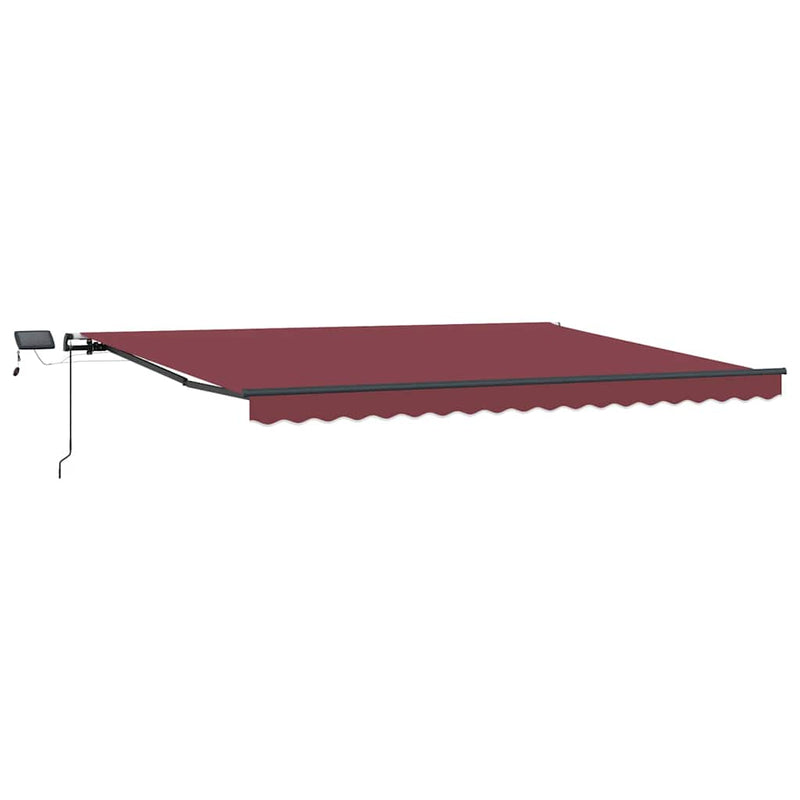 Copertina retractabilă manual cu LED-uri, vișiniu, 400x300 cm