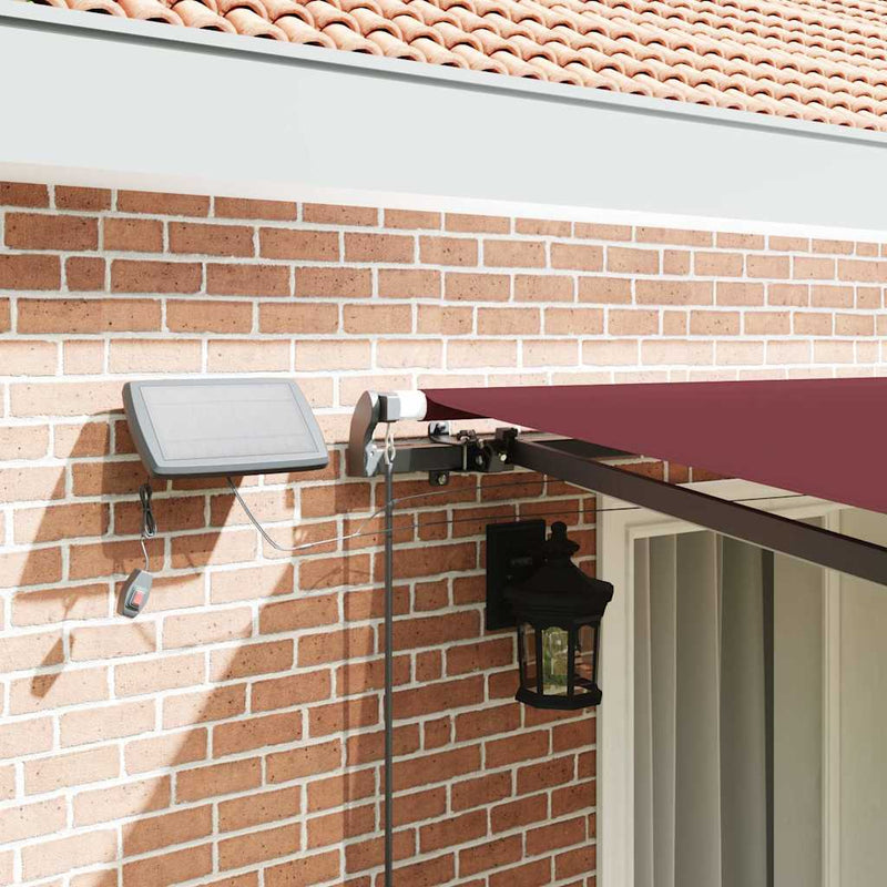 Copertina retractabilă manual cu LED-uri, vișiniu, 400x300 cm