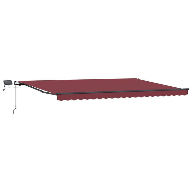 Copertina retractabilă manual cu LED-uri, vișiniu, 500x300 cm