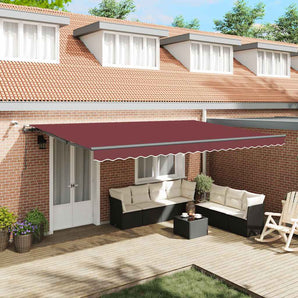 Copertină retractabilă Burgundy 500 × 300 cm Poliester