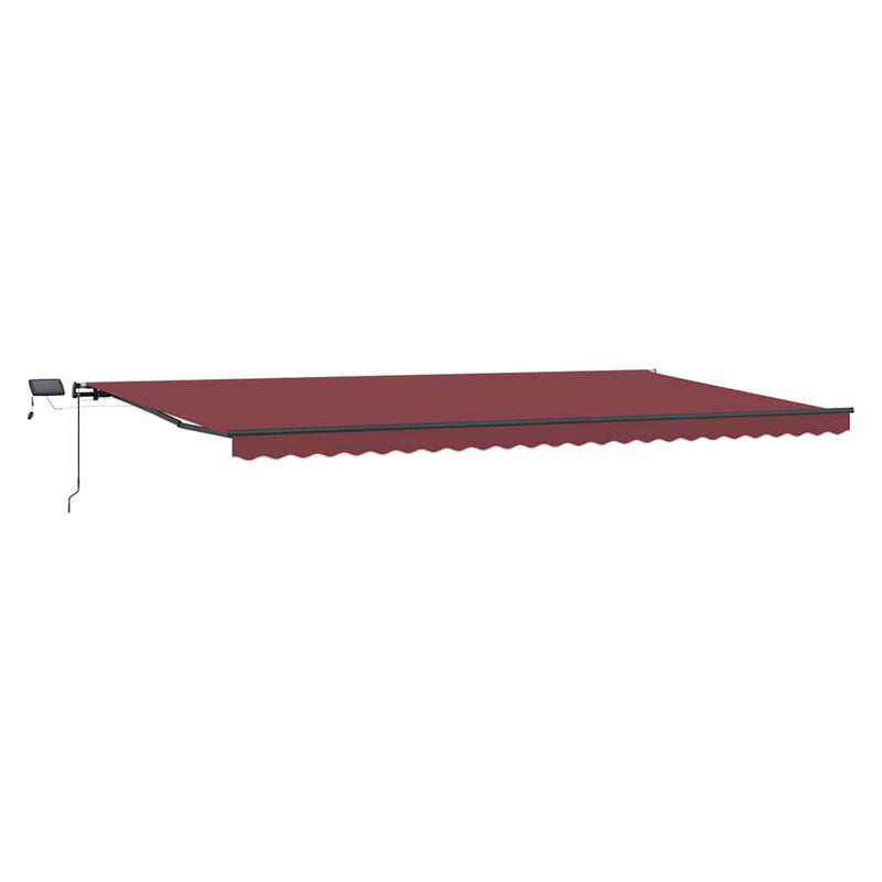 Copertina retractabilă manual cu LED-uri, vișiniu, 600x300 cm