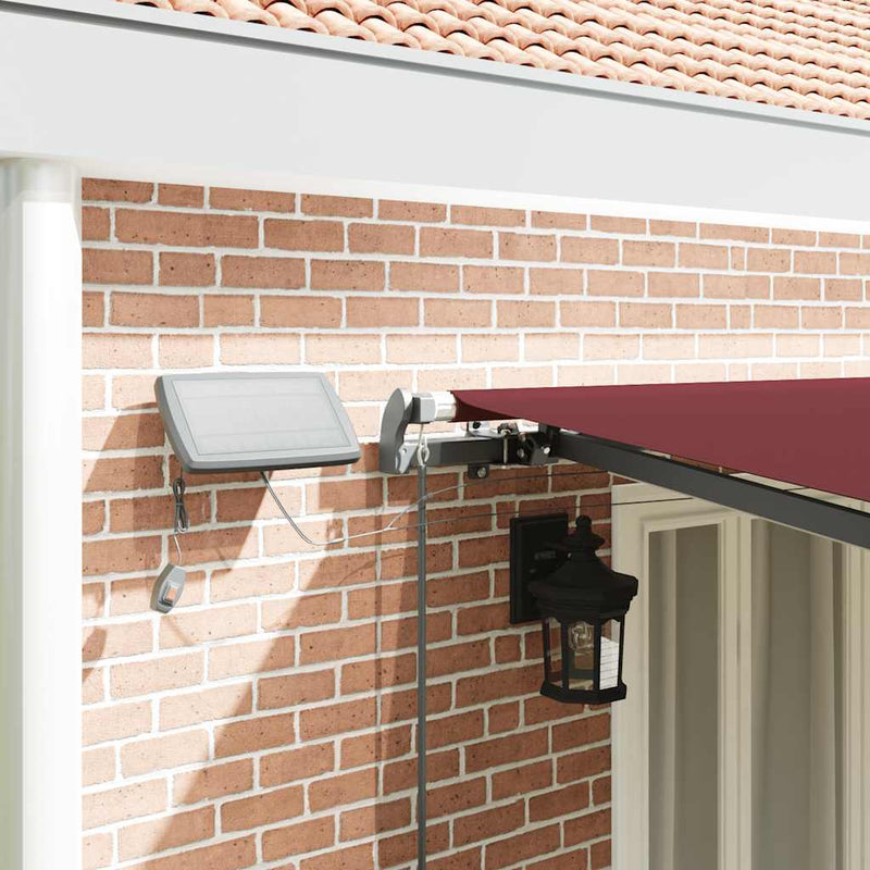 Copertina retractabilă manual cu LED-uri, vișiniu, 600x300 cm