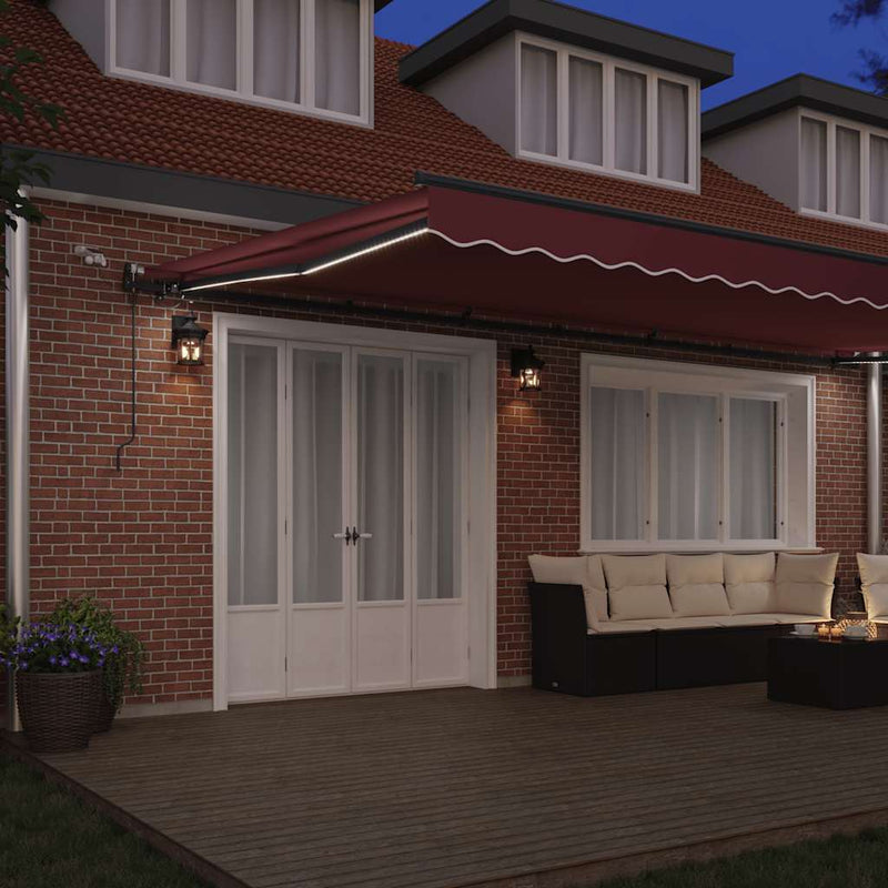 Copertină retractabilă Burgundy 600 × 300 cm Poliester
