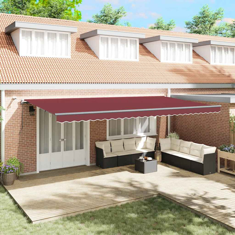 Copertină retractabilă Burgundy 600 × 300 cm Poliester