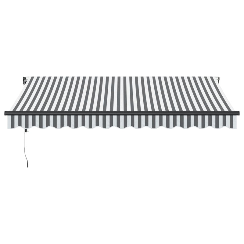Copertină retractabilă Antracit și Alb 350 x 250 cm Poliester