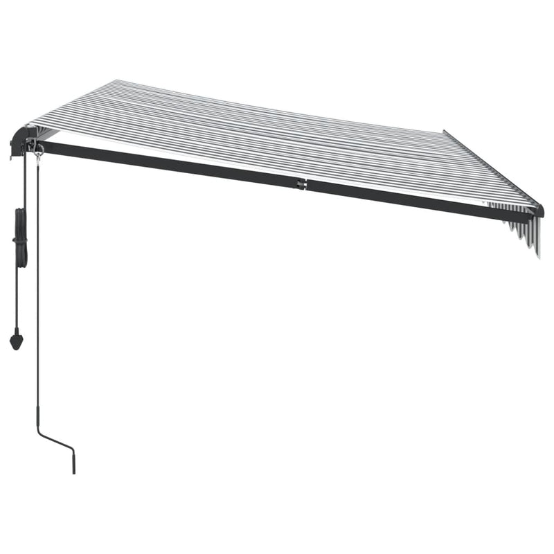 Copertină retractabilă Antracit și Alb 350 x 250 cm Poliester