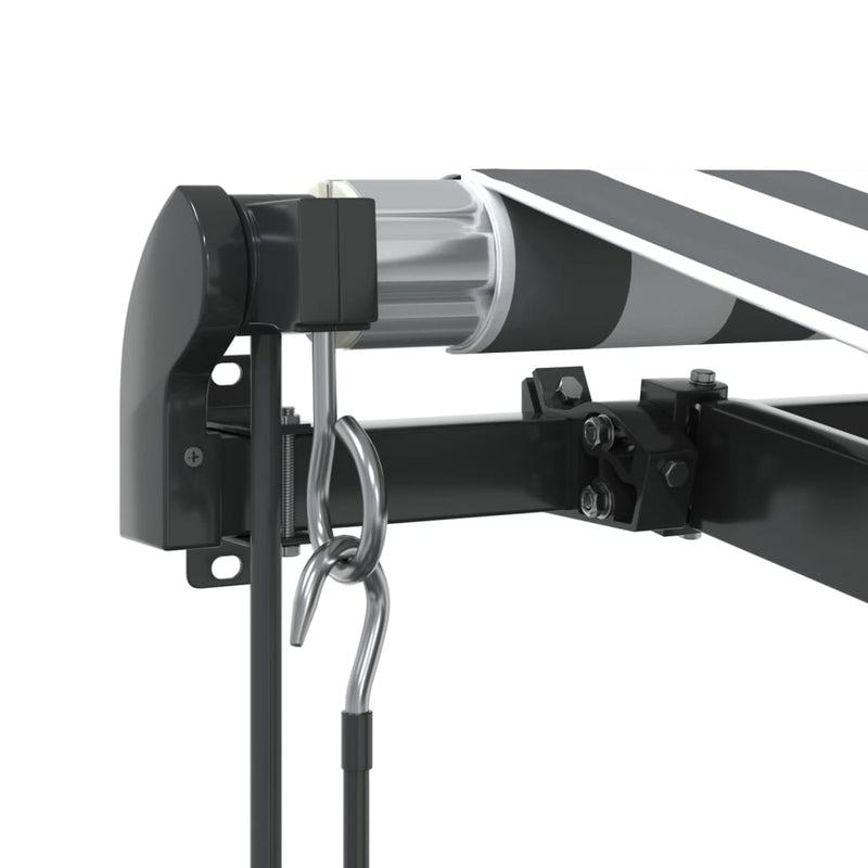 Copertină retractabilă Antracit și Alb 350 x 250 cm Poliester