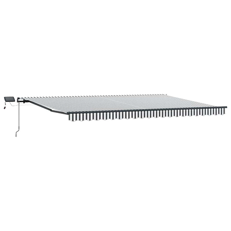 Copertină retractabilă manual cu LED, antracit/alb, 500x300 cm