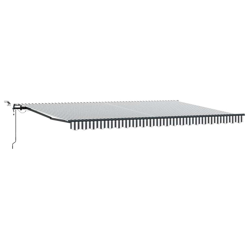 Copertină retractabilă Antracit și Alb 500 × 300 cm Poliester