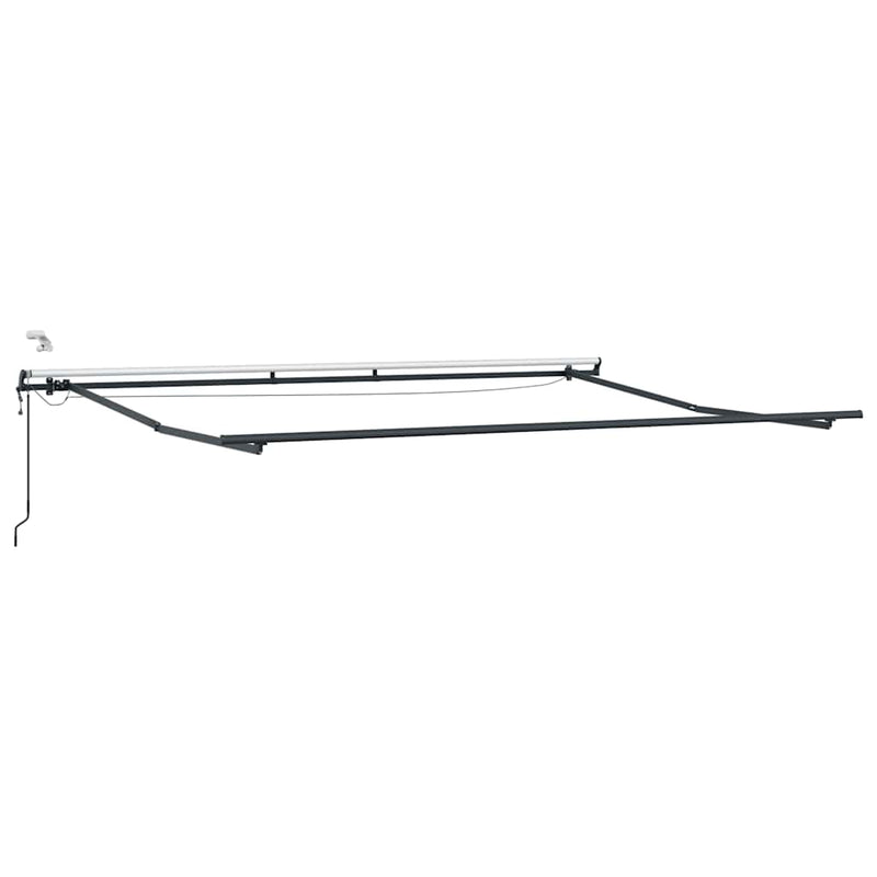 Copertină retractabilă Antracit și Alb 500 × 300 cm Poliester