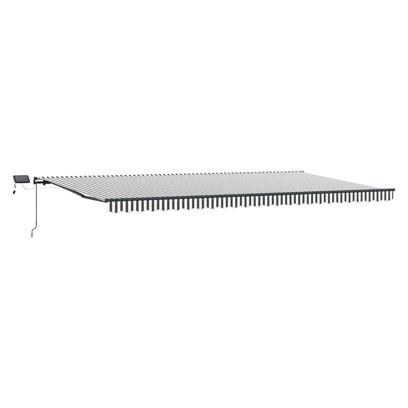Copertină retractabilă manual cu LED, antracit/alb, 600x300 cm