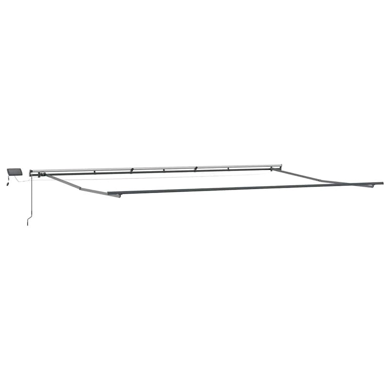 Copertină retractabilă manual cu LED, antracit/alb, 600x300 cm