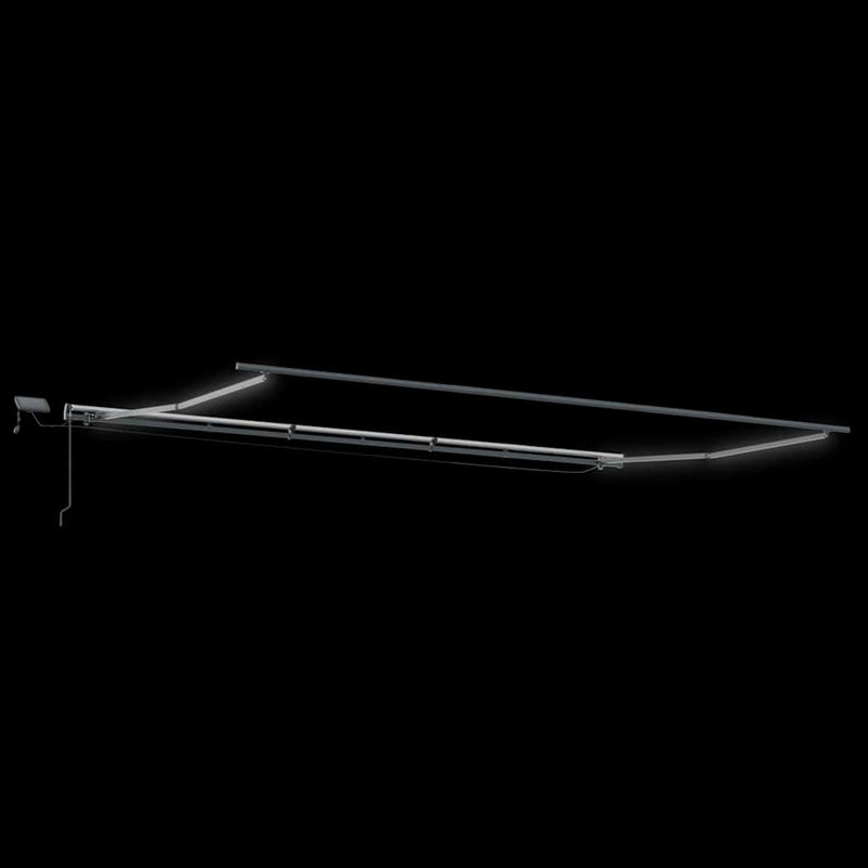 Copertină retractabilă manual cu LED, antracit/alb, 600x300 cm