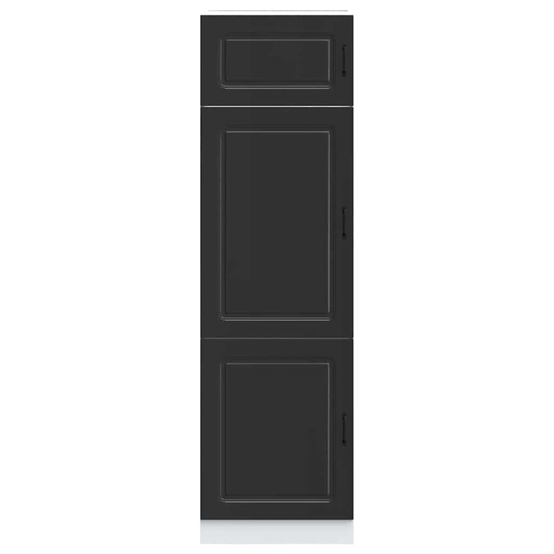 Dulap de bucătărie „Kalmar” din lemn negru prelucrat