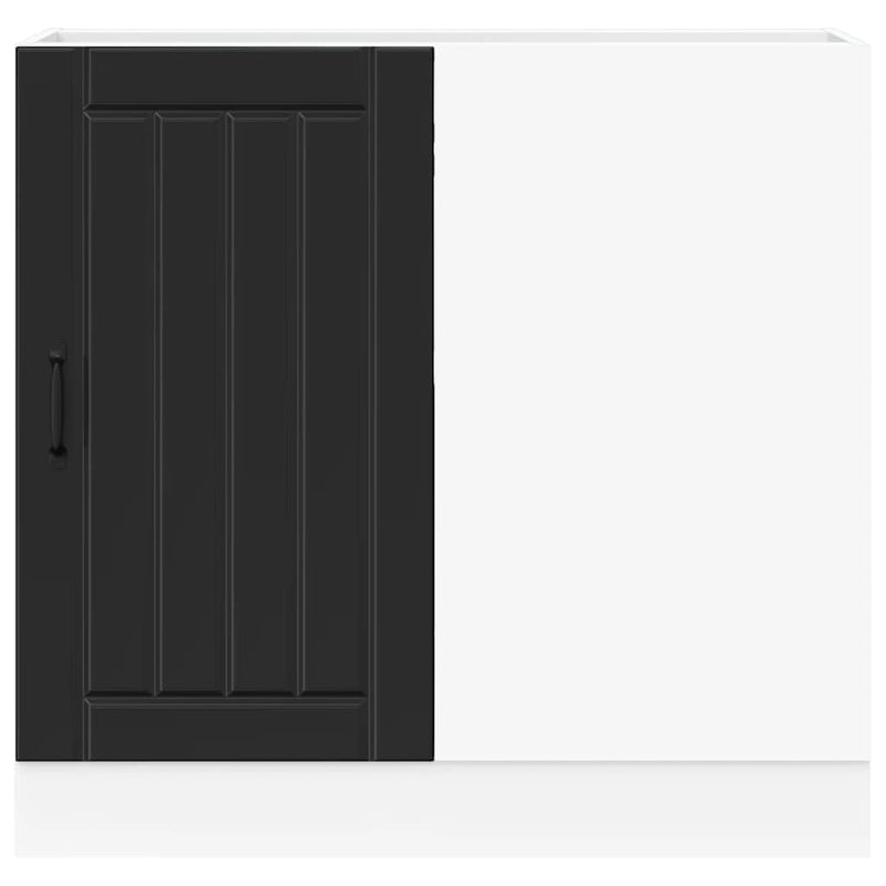 Dulap de bucătărie „Lucca” negru, lemn stratificat