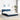 Pat cu saltea, Hanko, albastru, 160x200cm, material textil