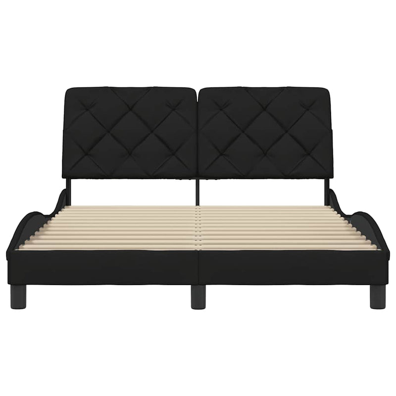 Cadru de pat fără saltea, negru, 140x190 cm, textil