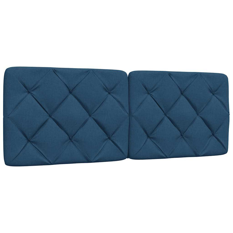 Cadru de pat fără saltea, albastru, 140x190 cm, textil