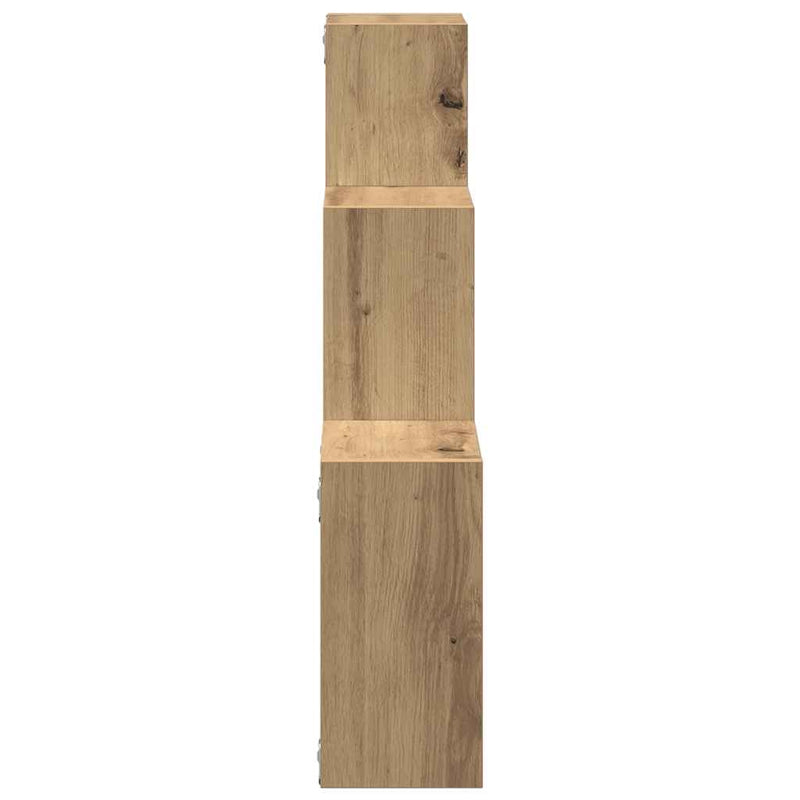 Rafturi cub perete stejar artizanal 68x15x68 cm, lemn prelucrat