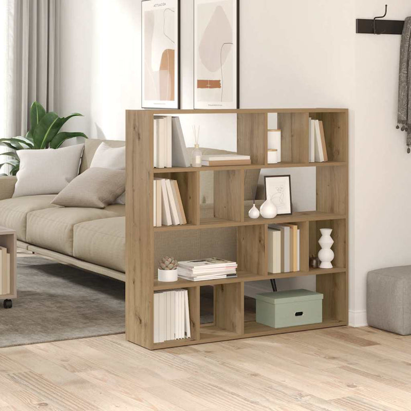 Bibliotecă/Separator de cameră, Stejar artizanal, 105x24x102 cm