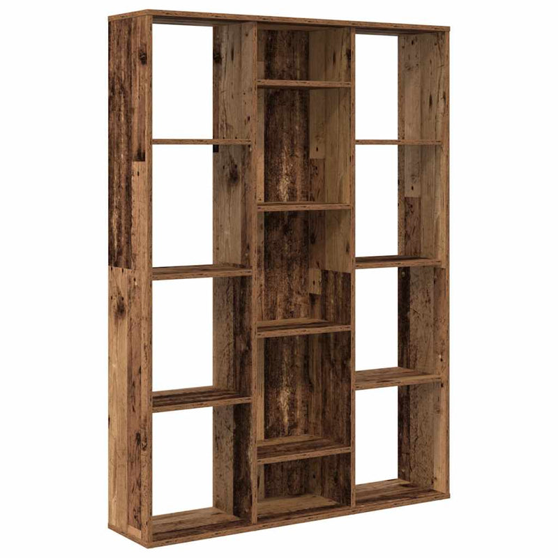 Separator cameră/Bibliotecă, Lemn vechi, 100x24x140 cm, PAL