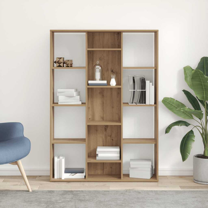 Separator cameră/Bibliotecă, Stejar artizanal 100x24x140 cm PAL