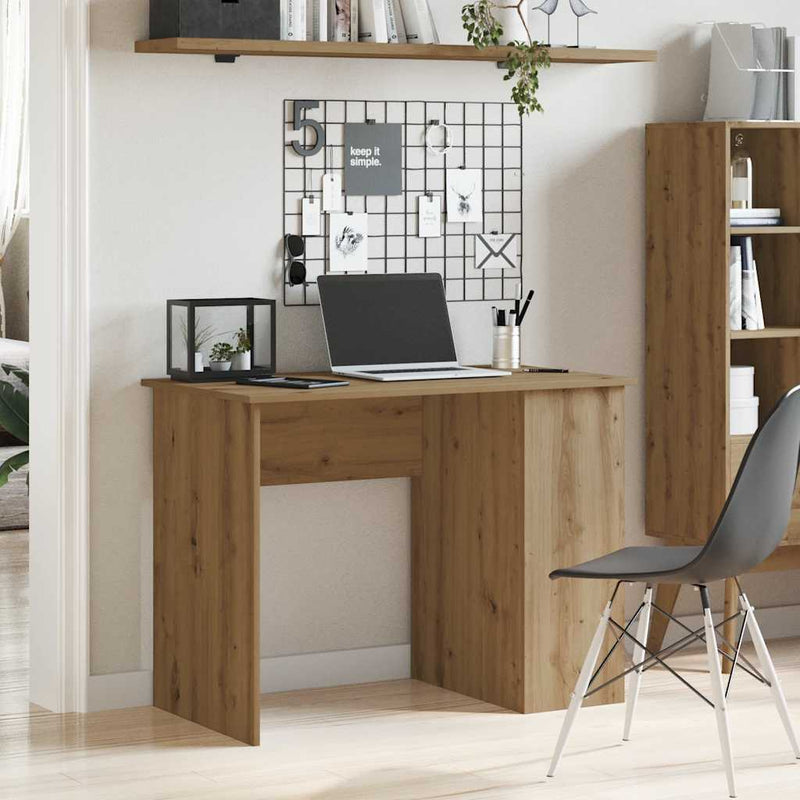 Birou, stejar artizanal, 100x55x75 cm, lemn prelucrat