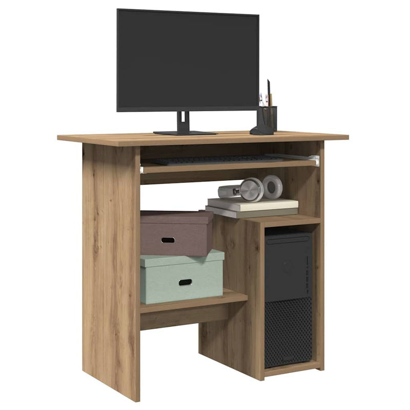 Birou, stejar artizanal, 80x45x74 cm, lemn prelucrat