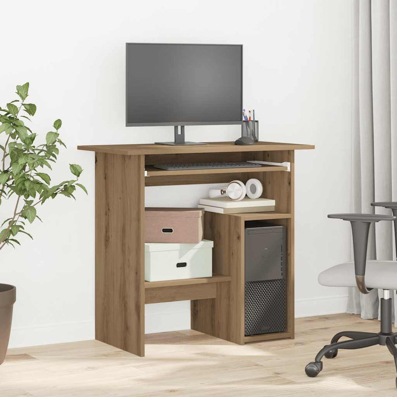 Birou, stejar artizanal, 80x45x74 cm, lemn prelucrat