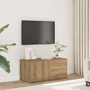 Comodă TV, stejar artizanal, 80x34x35,5 cm, lemn prelucrat