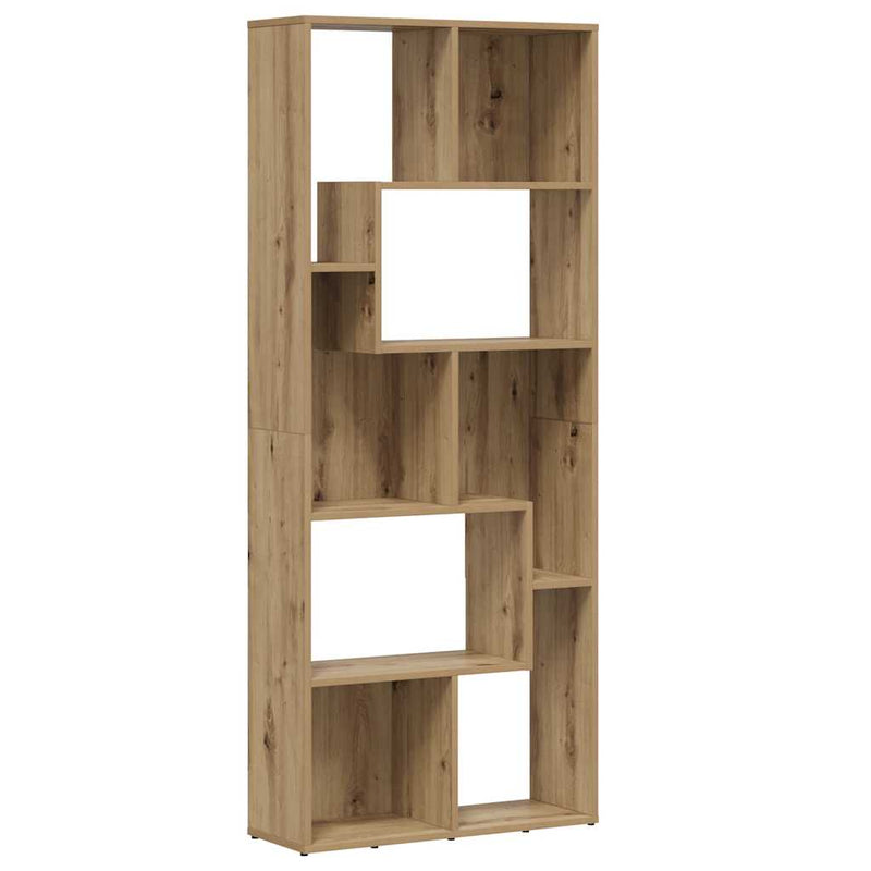 Bibliotecă din lemn stratificat, stejar artizanal, 67x24x161 cm