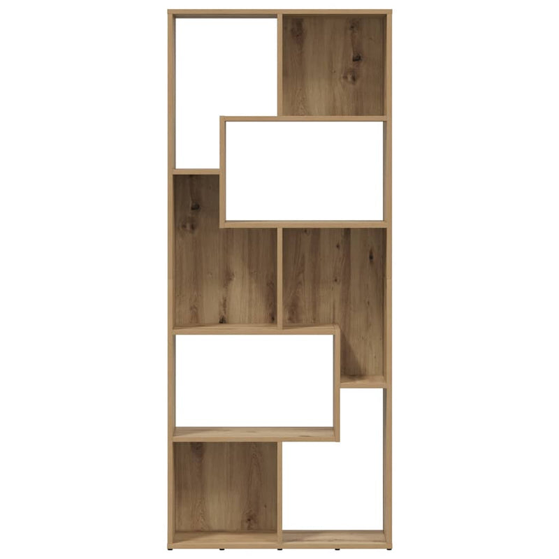 Bibliotecă din lemn stratificat, stejar artizanal, 67x24x161 cm