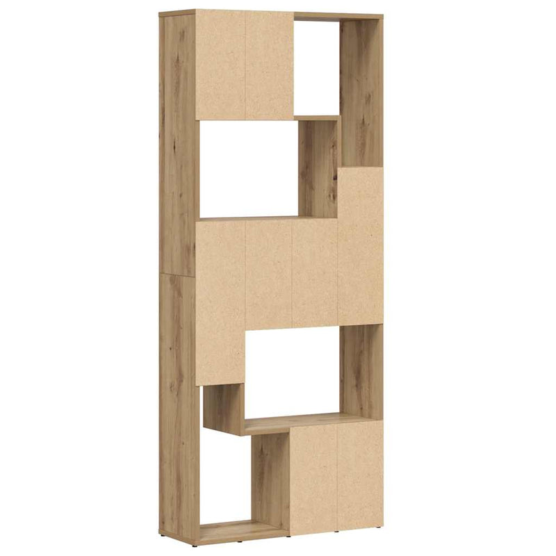 Bibliotecă din lemn stratificat, stejar artizanal, 67x24x161 cm