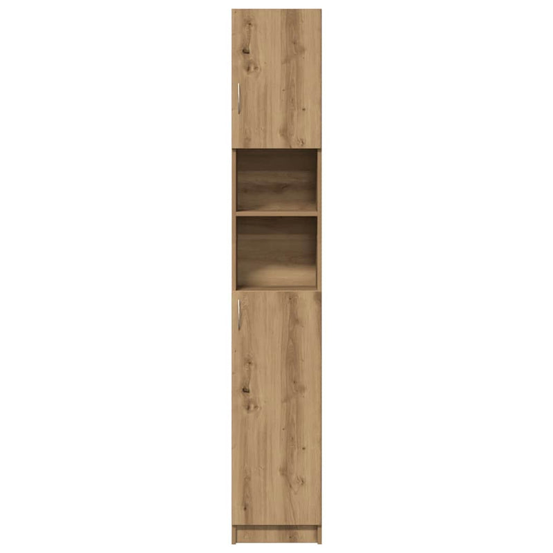 Dulap de baie din stejar artizanal, 32x25,5x190 cm, lemn stratificat