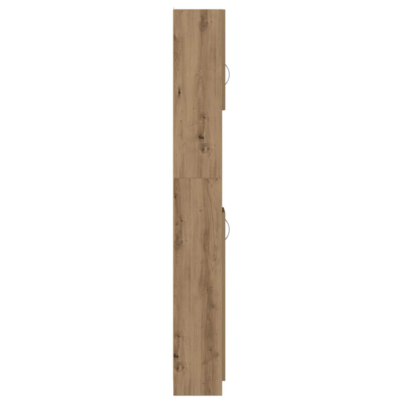 Dulap de baie din stejar artizanal, 32x25,5x190 cm, lemn stratificat