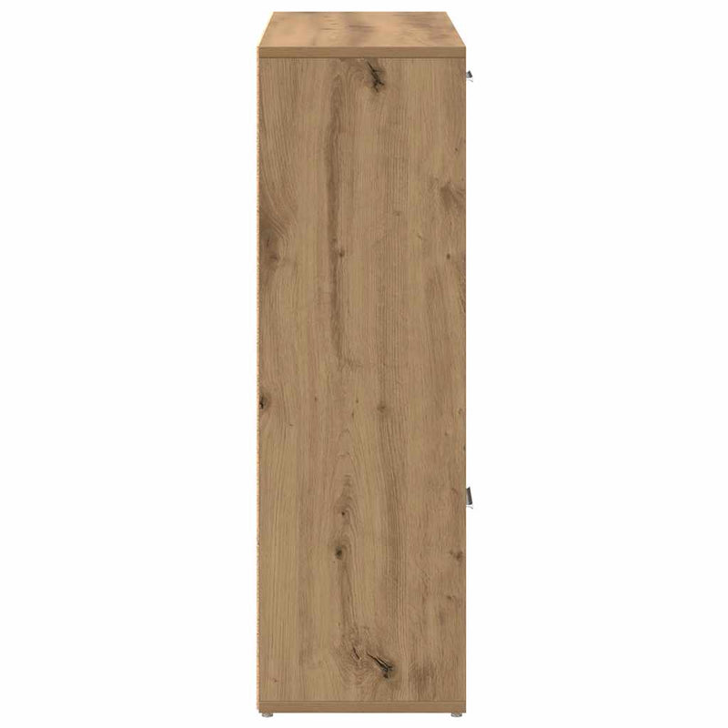 Bibliotecă, stejar artizanal, 90x28x90 cm, lemn prelucrat